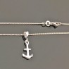 Collier ras de cou ancre marine en argent massif 925/000