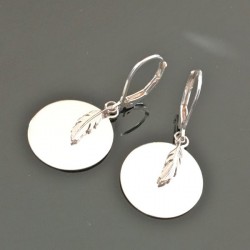 Boucles d'oreilles pampilles et plumes en argent 925/000