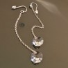 Boucles d'oreilles argent 925/000 chainettes pendants cristal Swarovski