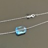 Collier argent 925/000 et cristal Swarovski aigue marine