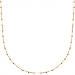 Collier Plaqué or 18 carats maille boules ajustable de 38 cm à 42 cm