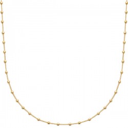 Collier Plaqué or 18 carats maille boules ajustable de 38 cm à 42 cm