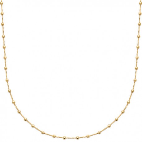 Collier Plaqué or 18 carats maille boules ajustable de 38 cm à 42 cm