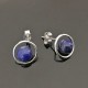 Boucles clous d'oreilles argent 925/000 et pierre lapis lazuli