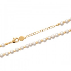 Bracelet Plaqué Or 18 carats perles nacrées blanche