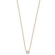 Collier solitaire Plaqué Or 18 carats et zirconium