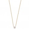 Collier solitaire Plaqué Or 18 carats et zirconium