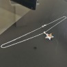 Collier argent 925/000 pendentif étoile cristal Swarovski aurore boréale