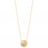 Collier Plaqué Or 18 carats et zirconium motifs feuilles fleurs