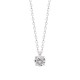 Collier solitaire argent massif 925/000 et zirconium Ajustable