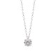 Collier solitaire argent massif 925/000 et zirconium Ajustable