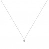 Collier solitaire argent massif 925/000 et zirconium Ajustable