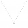 Collier solitaire argent massif 925/000 et zirconium Ajustable