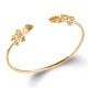 Bracelet jonc feuilles Plaqué Or 18 carats