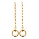 Boucles d'oreilles Plaqué Or 18 carats chainettes anneaux entrelacés