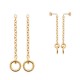 Boucles d'oreilles Plaqué Or 18 carats chainettes anneaux entrelacés