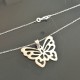 Collier papillon argent massif 925/000 pendentif sur chaine 45 cm