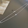 Collier argent 925/000 cube cristal swarovski sur fine chaine 42 cm