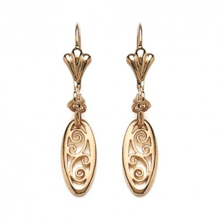 Boucles d'oreilles dormeuses Plaqué Or 18 carats