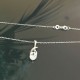 Collier argent massif 925/000 pendentif goutte zirconium sur fine chaine