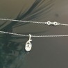 Collier argent massif 925/000 pendentif goutte zirconium sur fine chaine