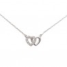 Collier argent massif 925/000 coeurs entrelacés zirconium