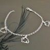 Bracelet argent 925/000 pendants nuages longueur 18 cm 