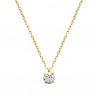 Collier Plaqué Or 18 carats pendentif solitaire zirconium 