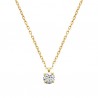 Collier Plaqué Or 18 carats pendentif solitaire zirconium 