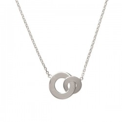 Collier argent massif 925/000 anneaux entrelacés