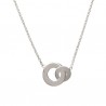 Collier argent massif 925/000 anneaux entrelacés