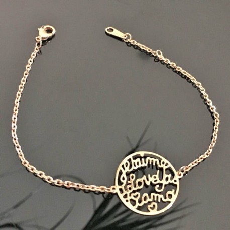 Bracelet Je t'aime en Plaqué Or 18 carats Ti amo I love you