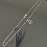 Collier trèfle coeur en plaqué or 18 carats sur belle chaine longueur 42 cm