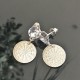 Boucles d'oreilles argent 925/000 pendants rosaces et cristal Swarovski