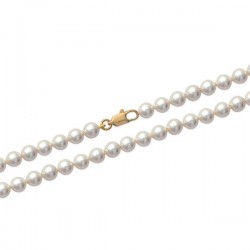 Duo collier + bracelet Plaqué or 18 carats perles blanches nacrées