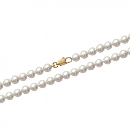 Duo collier + bracelet Plaqué or 18 carats perles blanches nacrées