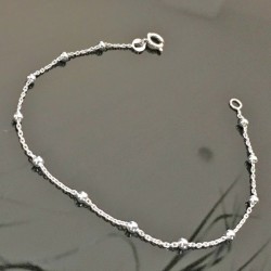 Bracelet chaine boules en argent 925/000