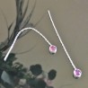 Boucles d'oreilles chainettes argent 925/000 pierre améthyste