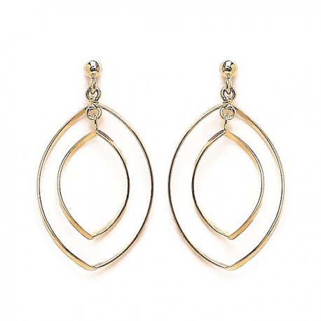 Boucles d'oreilles tourbillons Plaqué Or 18 carats