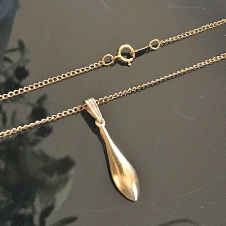 Collier plaqué or pendentif gouttes superposées sur chaine 45 cm