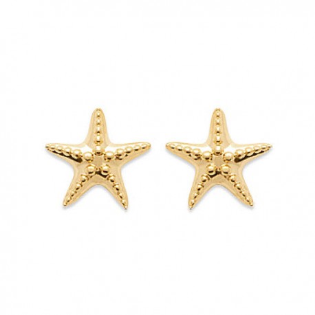 Boucles d'oreilles étoiles de mer Plaqué Or 18 carats