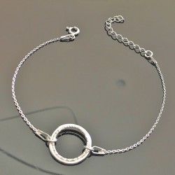 Bracelet anneaux en argent 925/000 longueur ajustable