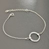 Bracelet anneaux en argent 925/000 longueur ajustable