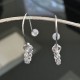 Boucles d'oreilles argent 925/000 pendant anneau zirconium