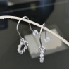 Boucles d'oreilles argent 925/000 pendant anneau zirconium