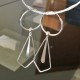 Boucles d'oreilles argent 925/000 créoles pendants géométriques