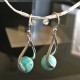 Boucles d'oreilles argent 925 pendantes pierres turquoises naturelles