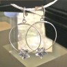 Boucles d'oreilles argent 925/000 anneaux étoiles cristal Swarovski