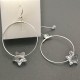 Boucles d'oreilles argent 925/000 anneaux étoiles cristal Swarovski