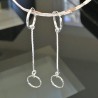 Boucles d'oreilles anneaux argent 925/000 créoles pendantes chainettes
